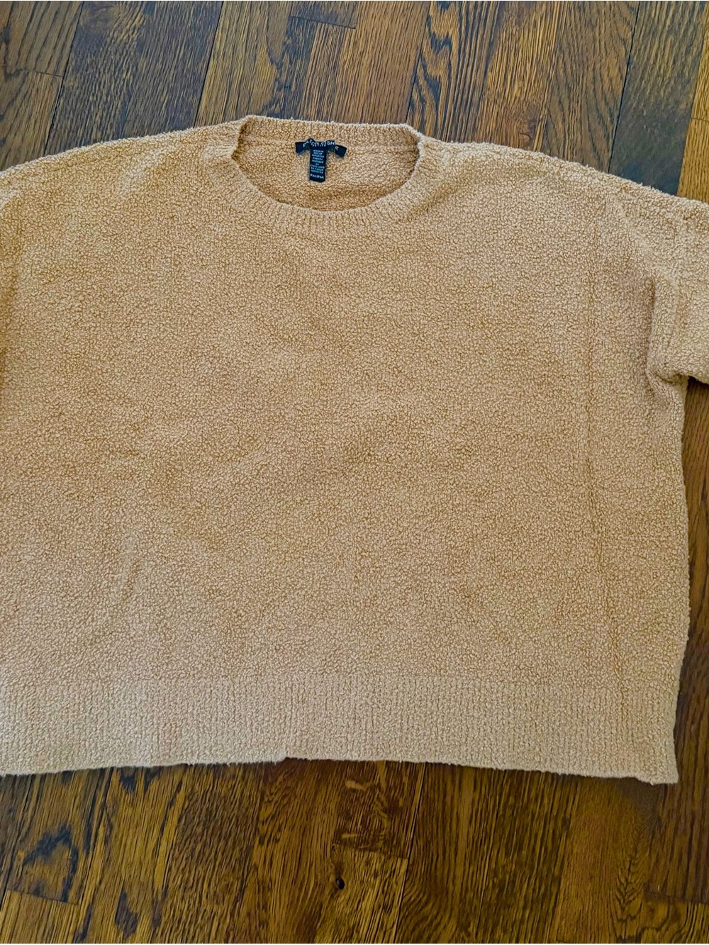 Eileen Fisher Cozy Scoop neck Boucle Sweater in Camel M
